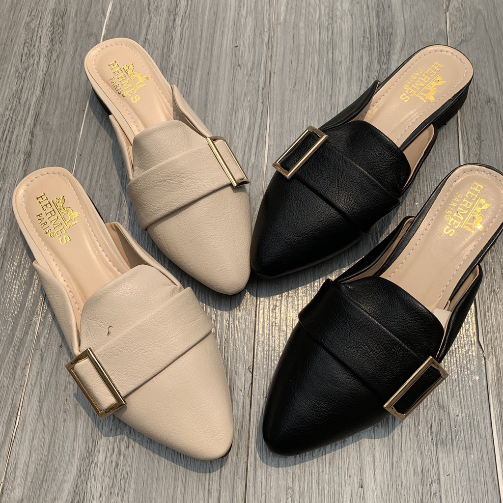 Giày nữ sục móc vuông da mềm đi êm chân gót 3cm giá rẻ | BigBuy360 - bigbuy360.vn