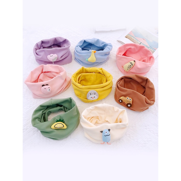 Khăn Choàng Cotton Dày Mềm Mại In Họa Tiết Hoạt Hình Dễ Thương Giữ Ấm Mùa Thu Đông Cho Bé Sơ Sinh