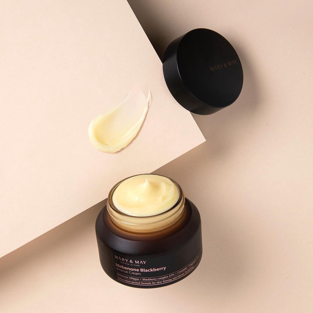 Kem dưỡng da Mary&May Idebenone Blackberry Intense Cream chiết xuất quả mâm xôi dưỡng ẩm, sáng da, chống lão hóa
