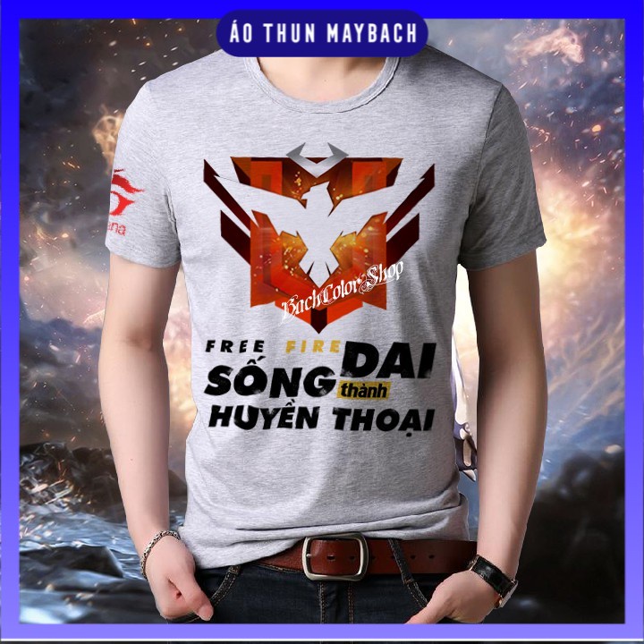 Áo Free Fire - Áo FF Rank Huyền Thoại Màu Ghi Xám