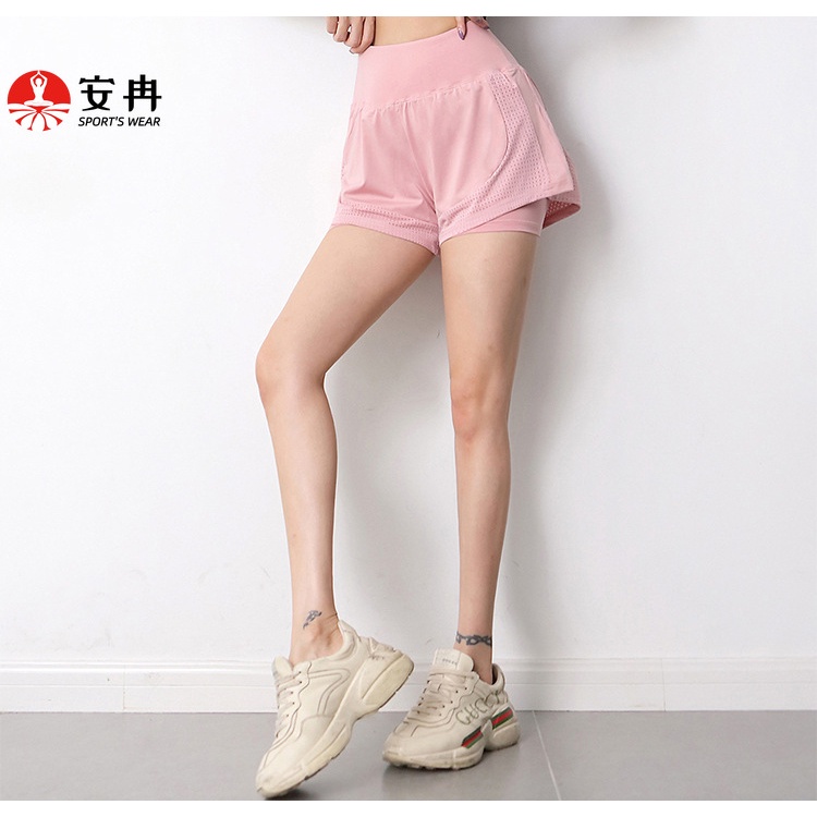 Quần Short Thể Thao Anran Lưng Cao Ống Rộng Thời Trang Cho Nữ