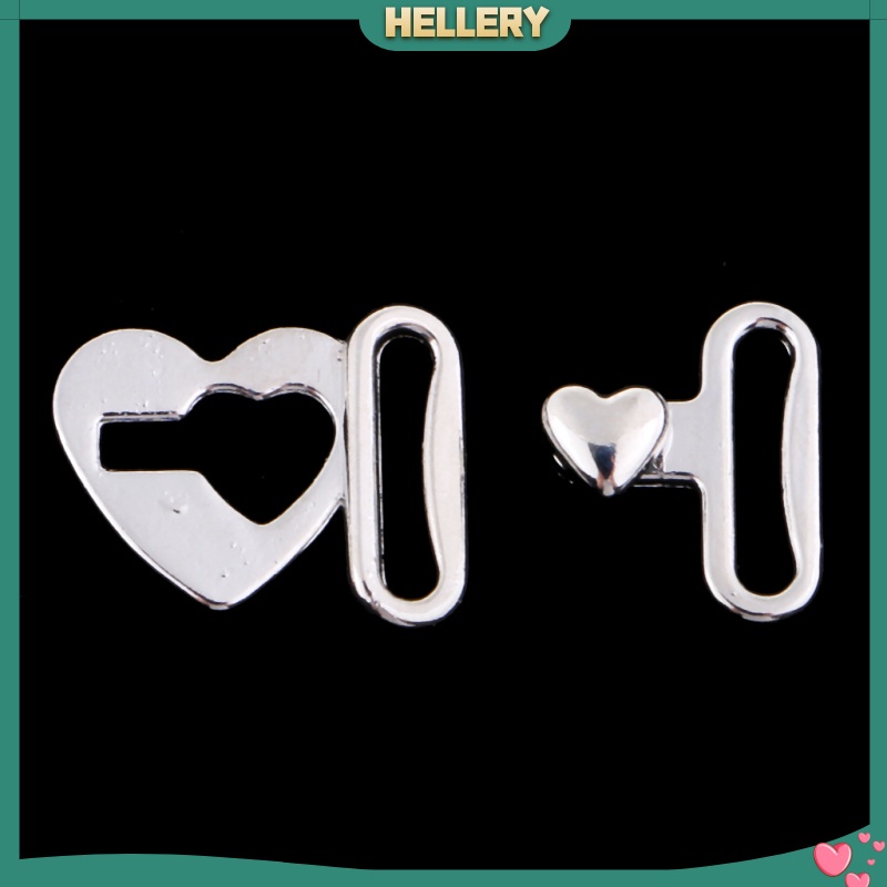 Bộ 10 Móc Kim Loại Hình Trái Tim Màu Bạc Dùng Để May Vá Áo Ngực / Váy