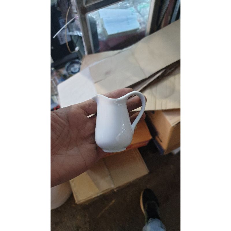 Bình rót sữa, ly rót sữa sứ trắng bình rót mật ong, siro, tiệc trà milk jar 35ml 75ml 100ml