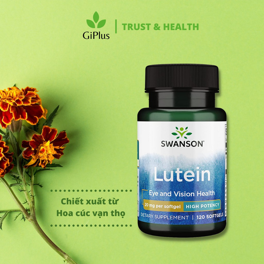 Viên Uống Bổ Mắt Swanson Lutein Eye and Vision Health 20mg (60 viên/lọ)
