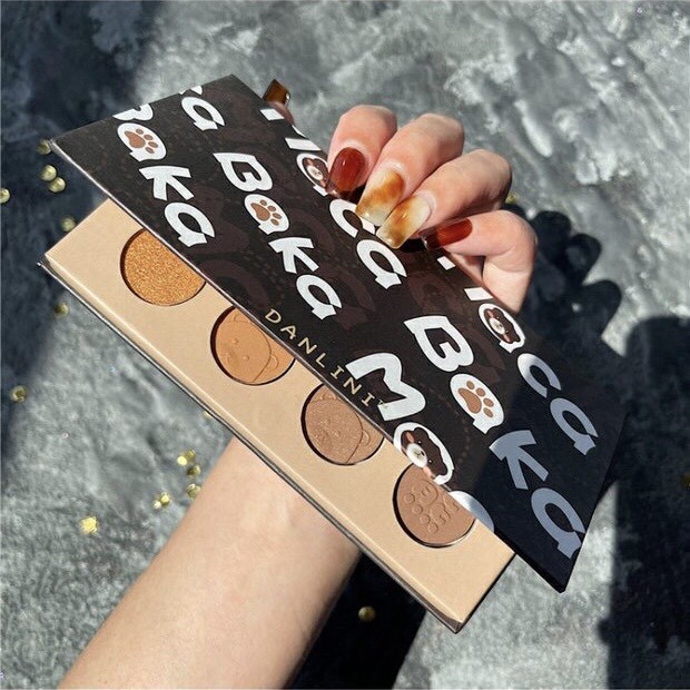 Bảng mắt gấu 8 màu DANLINI tạo khối nhũ kira dễ thương tone cam đất DANL01 | BigBuy360 - bigbuy360.vn