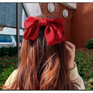 kẹp tóc nơ tiểu thư satin lụa bản to siêu xinh cho bạn gái.