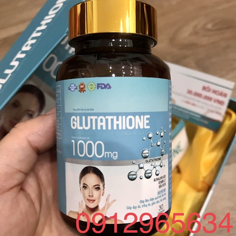 Viên uống Glutathione 1000mg hỗ trợ trắng da, đẹp da, giảm nám tốt cho phụ nữ 30 viên chính hãng