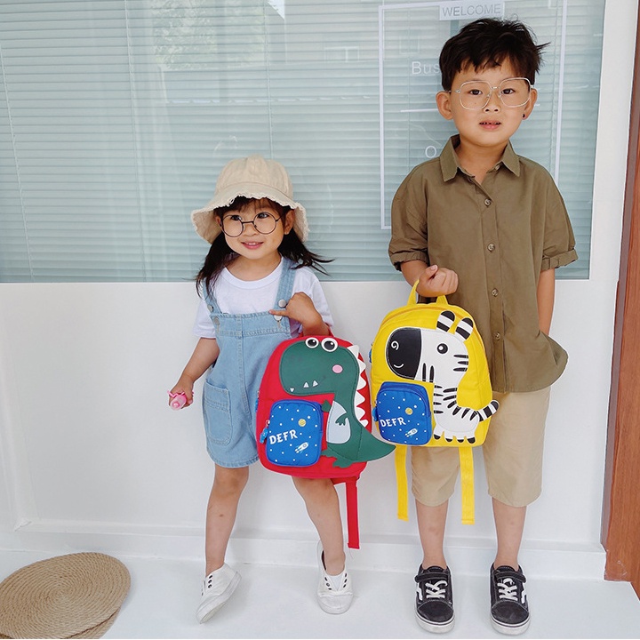 Balo cho Hình 3D cho bé đi học mẫu giáo chất mềm mịn chống thấm nước cao cấp size 27cm BALO-566