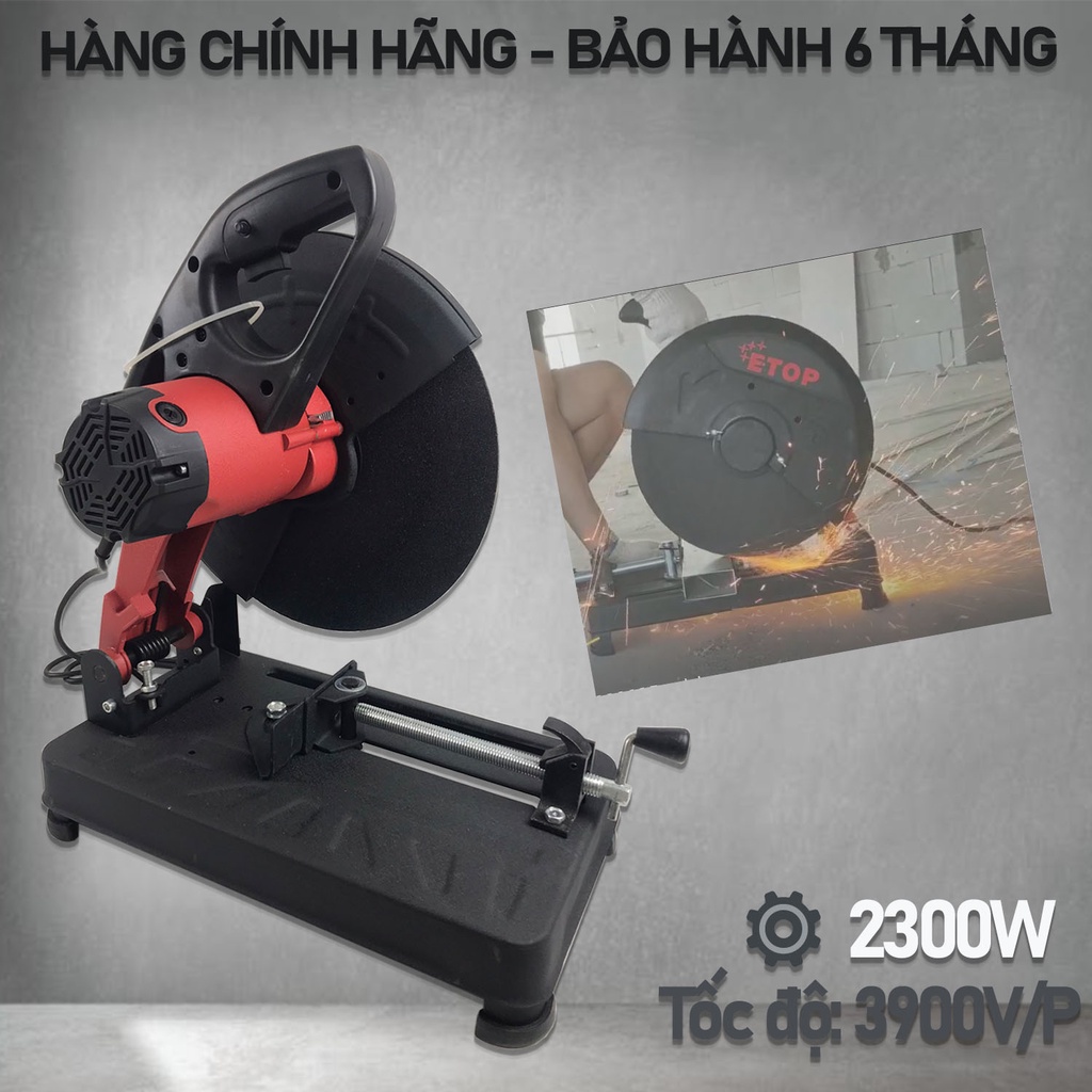 Máy cắt sắt. Máy cắt bàn công suất lớn 3100W, tốc độ 4100V/P. Hàng chính hãng BH 6 tháng. Tặng kèm lưỡi 350mm GT3552