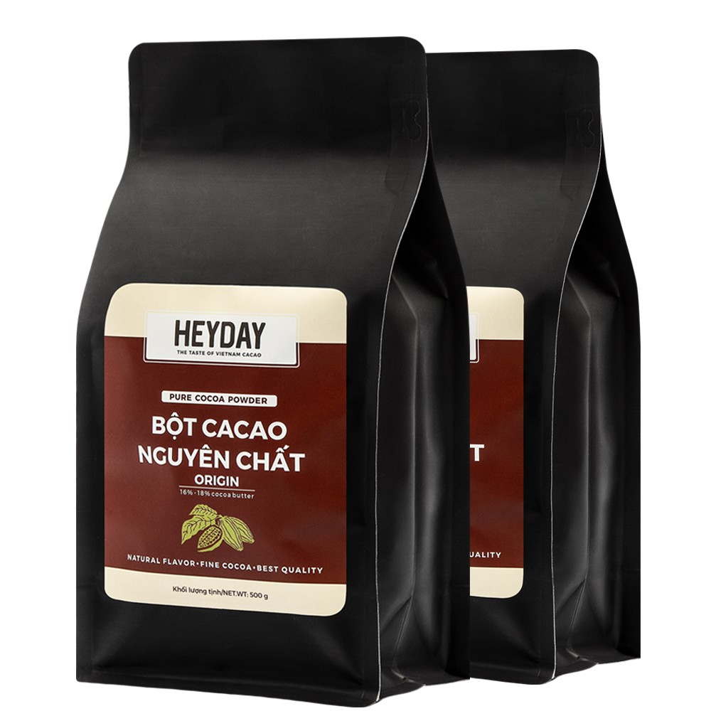 1kg Bột cacao nguyên chất 100% Heyday - Dòng Origin thượng hạng  - Chuẩn UTZ Quốc Tế