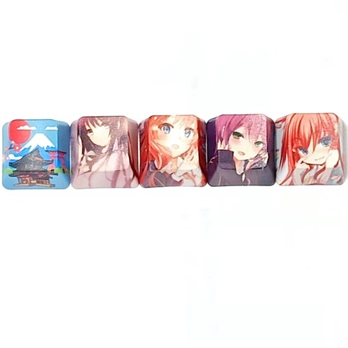 Bộ 5 Nút Bàn Phím Cơ Bằng Nhựa PBT In Hình Trái Tim Fuji