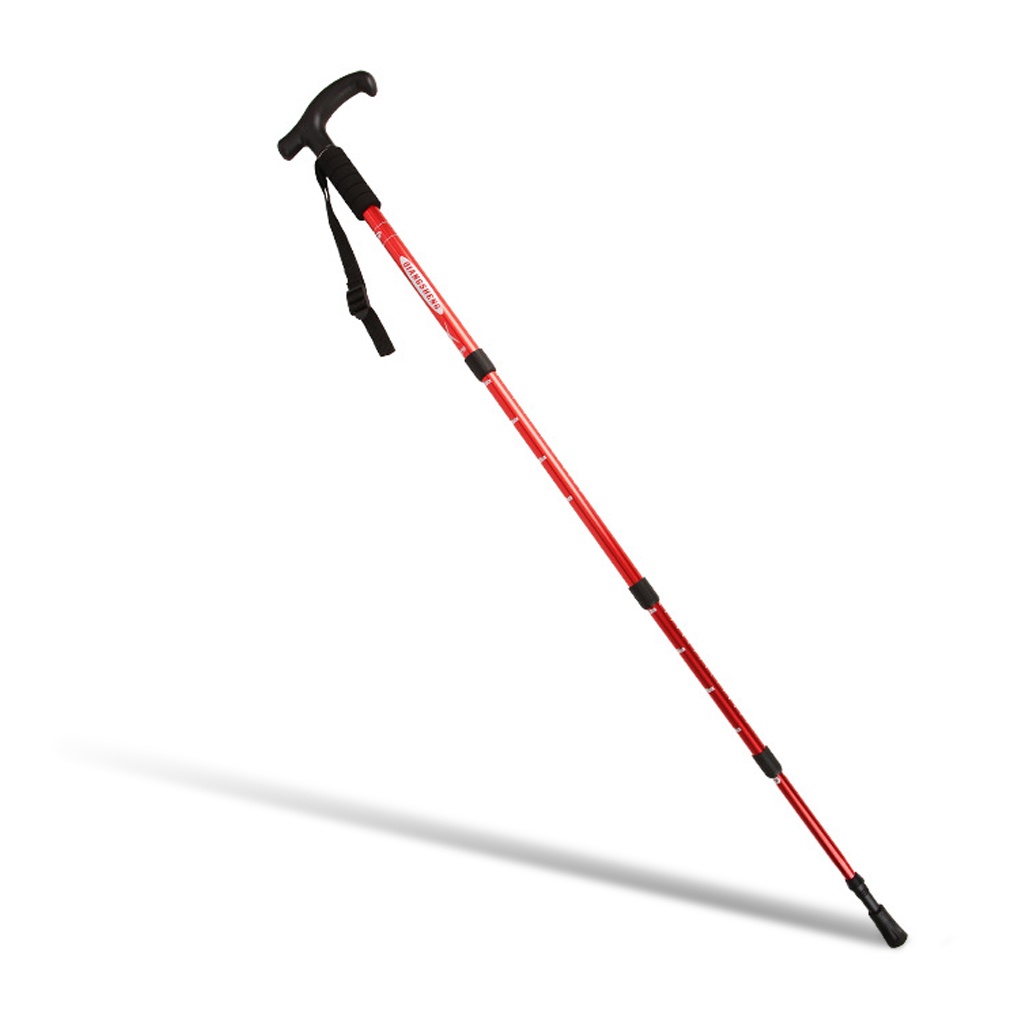 [Global] Trekking Poles Hiking Walking Sticks T Grip Mountaineering Backpacking Crutch Aluminum Alloy Anti-shock