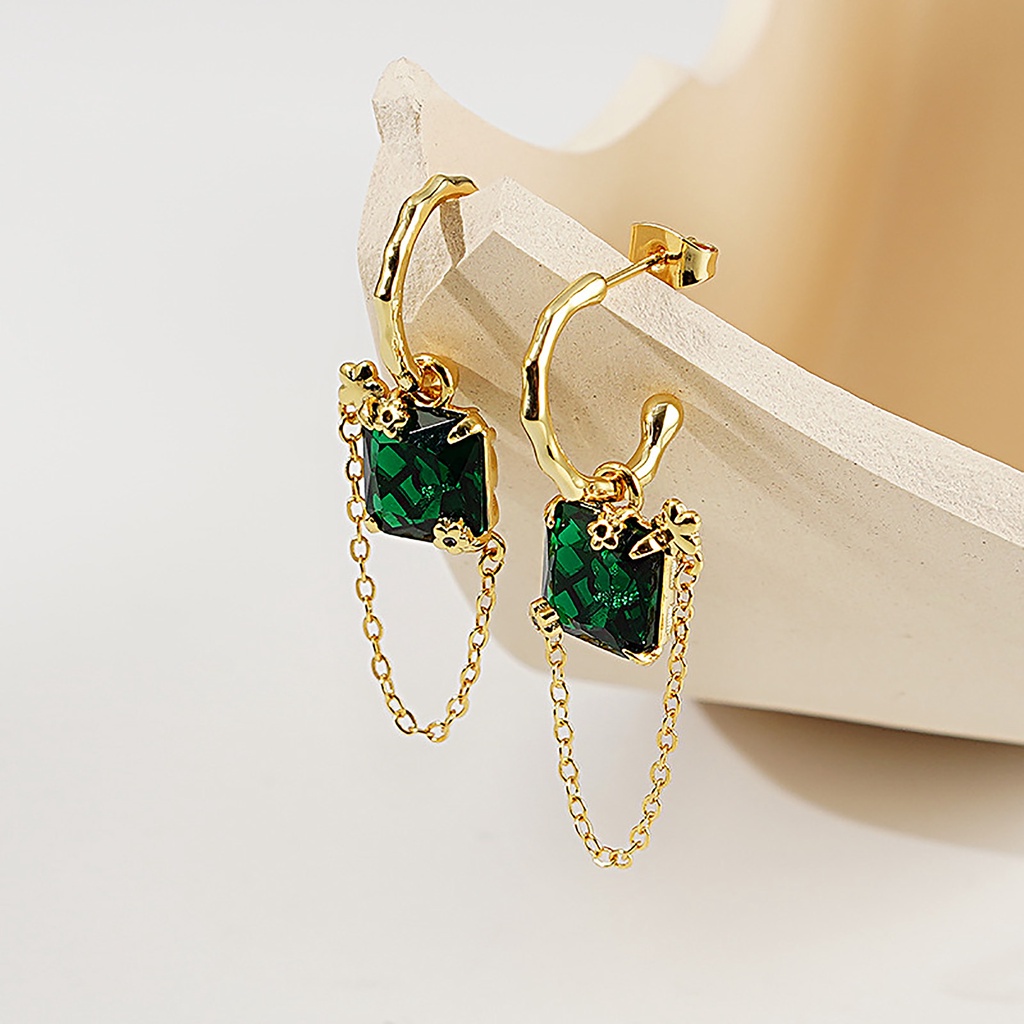 Bông Tai Mạ Vàng 14K Đính Đá Zircon