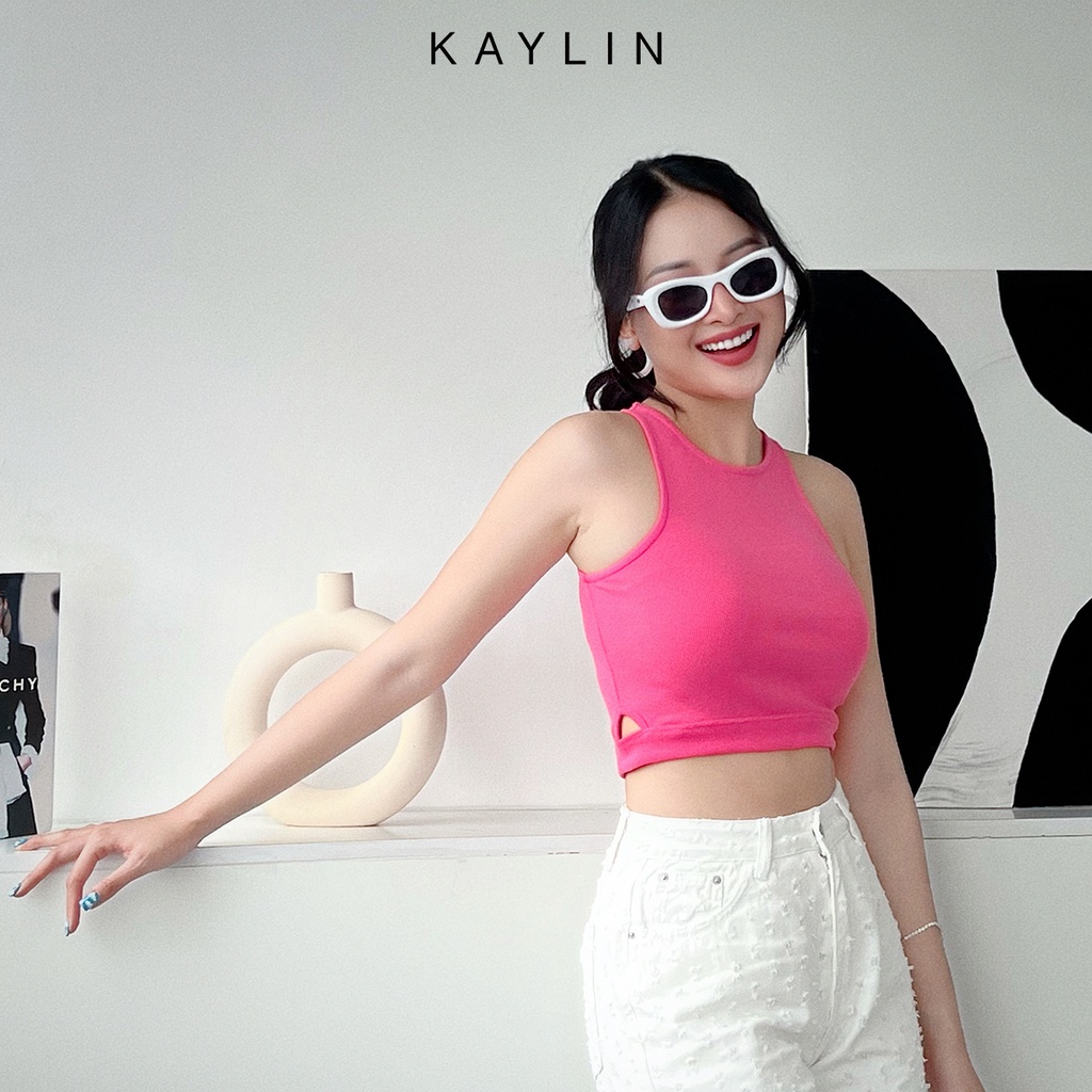 Áo thun nữ ba lỗ có lai thời trang KAYLIN - N1759