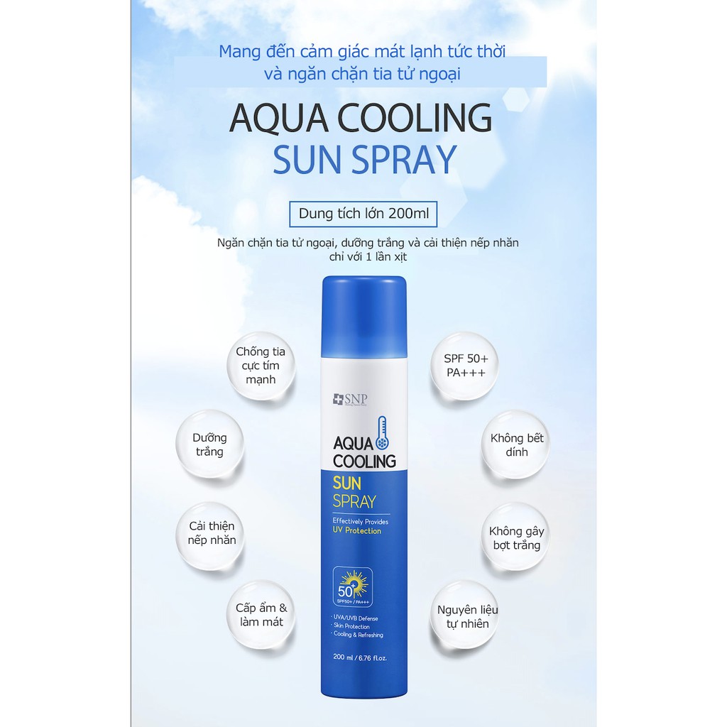 XỊT CHỐNG NẮNG CẤP ẨM AQUA COOLING SUN SPRAY