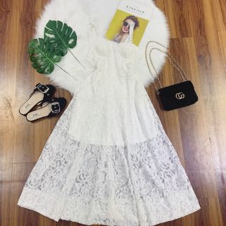 ĐẦM MAXI REN THIẾT KẾ 2 DÂY