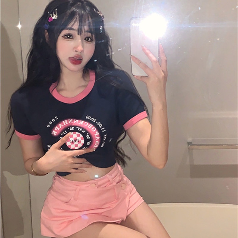 Áo Thun Tay Ngắn Cổ Tròn In Hình Dễ Thương Thời Trang Mùa Hè