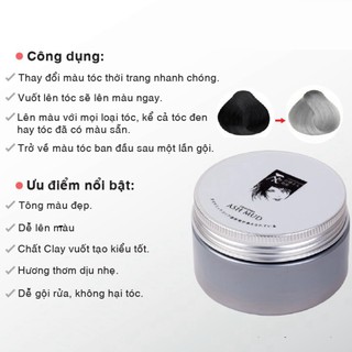 Sáp Vuốt Tóc Màu Tạo Kiểu ASH MUD Xám Khói 120g Nhuộm Tóc Đổi Màu Tạm Thời