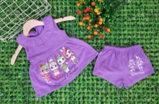 Bộ bèo cotton bé gái