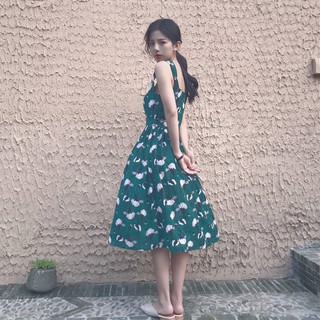 Váy maxi xanh đi biển, đi chơi