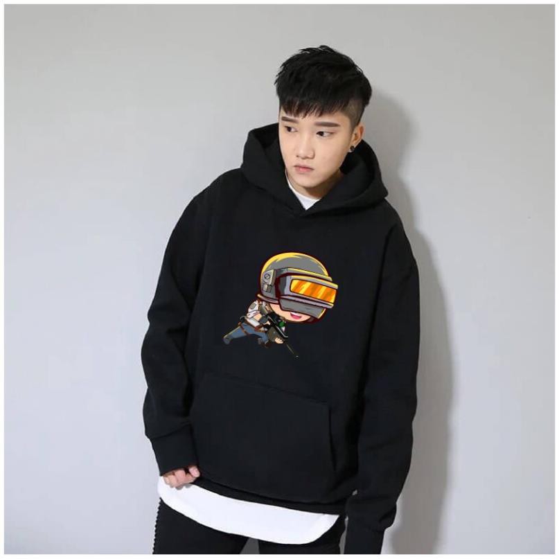 SALE- [Gió mùa về] Áo nỉ hoodie thu đông PUBG form suông rộng có mũ unisex, chất nỉ bông siêu ấm