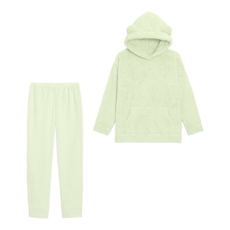 Bộ quần áo lông cừu nữ có mũ dễ thương dòng Fleece của GU - Nhật Bản