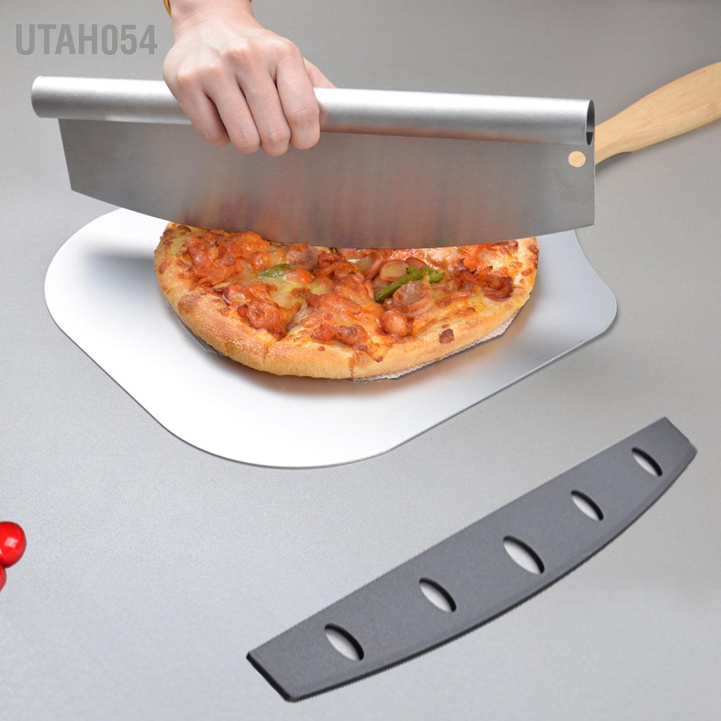 [Hàng Sẵn] Dao Cắt Pizza / Cắt Bánh / Căt Bột bằng thép không gỉ tiện dụng Với kẹp pizza【Utah054】