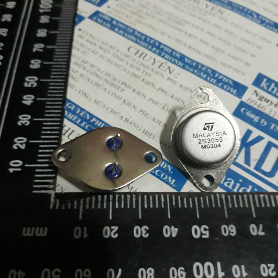 3 con sò 2N3055 3055 15A 100V 115W NPN transistor TO-3 vỏ sắt kde2664