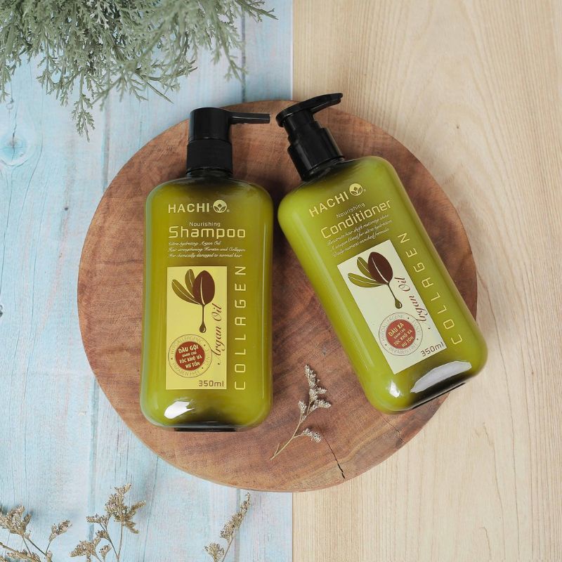 BỘ DẦU GỘI XẢ HACHI TINH CHẤT ARGAN OIL DÀNH CHO TÓC KHÔ XƠ HƯ TỔN, TÓC NHUỘM
