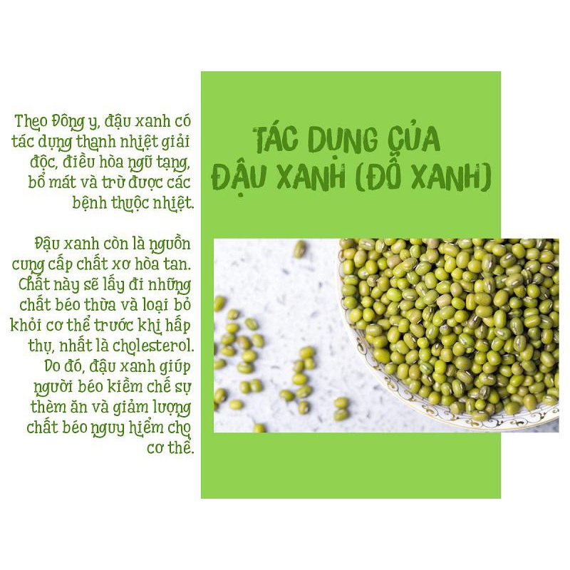 500gr Đậu xanh hữu cơ giống thuần - đỗ xanh làm giá