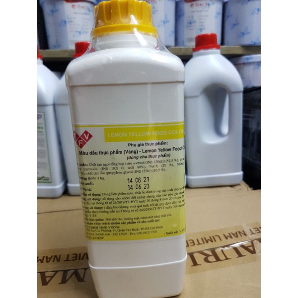 Màu thực phẩm  dạng nước  màu xanh lá, Tím, Nâu, Đỏ, vàng, Cam, xanh dương, hồng.