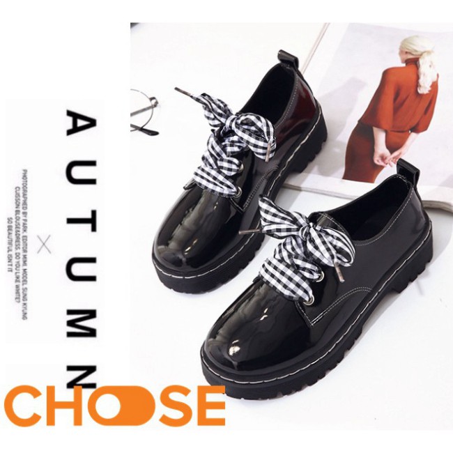 Giày Nữ Mọi Kiểu OXFORD Choose Dây Vải Caro Hoặc Đen Gót Cao 3 Phân G2311 | BigBuy360 - bigbuy360.vn