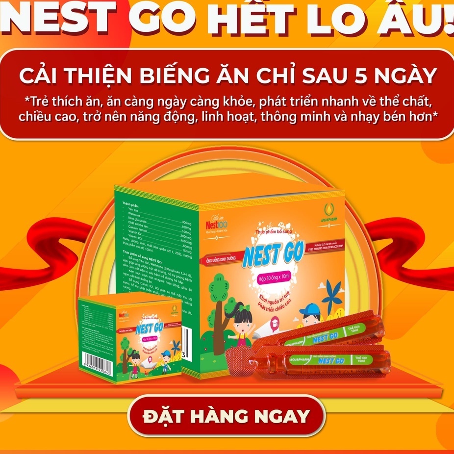 Thực phẩm bổ sung dinh dưỡng Nest Go - Kích Thích Trẻ Ăn Ngon, hết biếng ăn, tăng cường hấp thu dưỡng chất