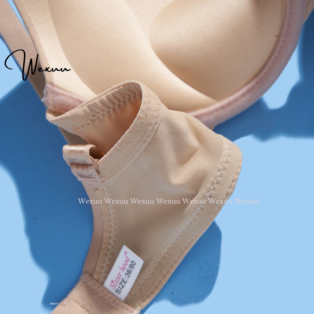 Áo lót nữ đúc su đệm vừa có gọng Wexuu Design đệm kép viền lượn phối nơ ôm và nâng đẩy ngực - AV30