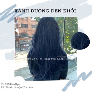 Thuốc nhuộm Xanh dương đen khói( Tặng kèm trợ nhuộm, găng tay)