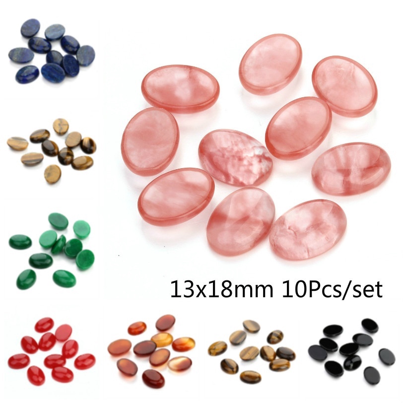 Set 10 Viên Đá Oval 13x18mm Dùng Để Làm Đồ Trang Sức Thủ Công