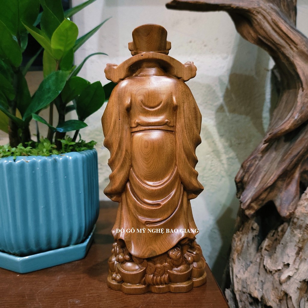 Tượng thần tài bằng gỗ thơm mẫu mới cao 20 cm