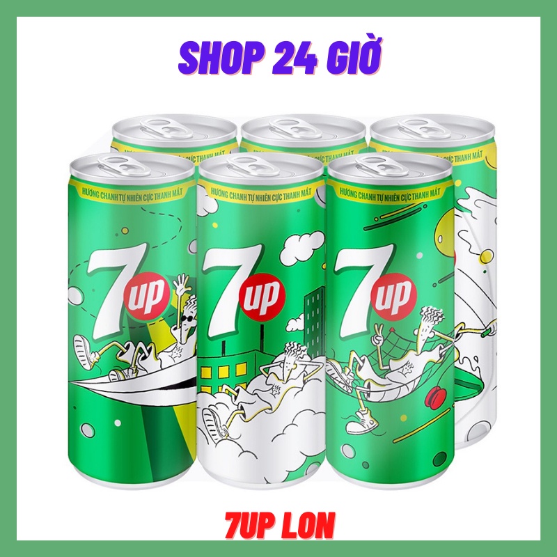 Nước Ngọt 7Up Lon Cao Thùng 24 Lon- Shop 24 Giờ