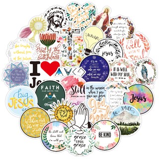 50 Sticker Dán Jesus Bằng Tiếng Anh Chống Nước Size Lớn MÃ ST2145