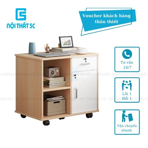 Tủ hồ sơ văn phòng thiết kế có khóa ngăn tủ đựng tài liệu, ngăn kéo lưu trữ, có bánh xe di động