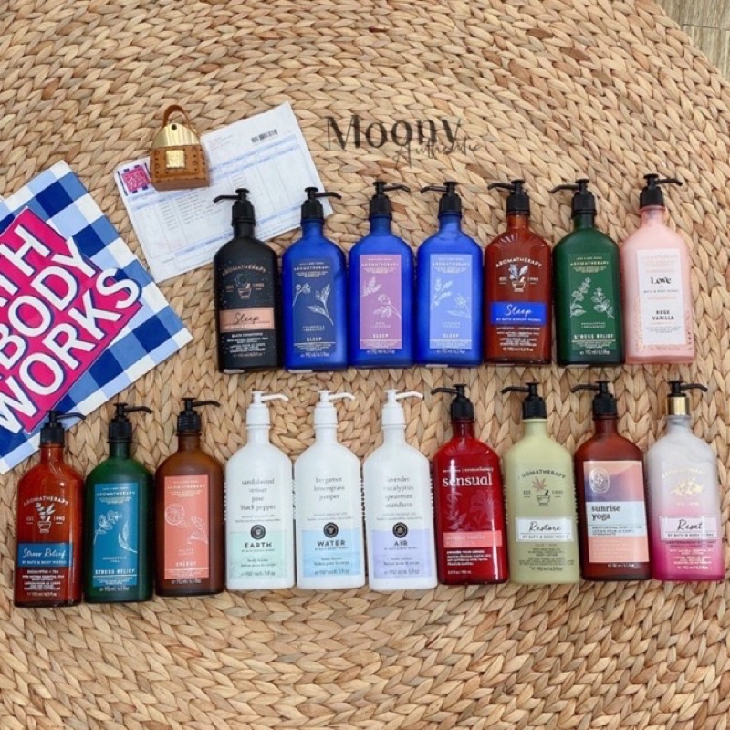 Lotion Sữa dưỡng thể Aromatherapy Bath & Body works Bbw Sleep/Relaxing/sea salt/earth/Water/Air/Aloe,...192ml