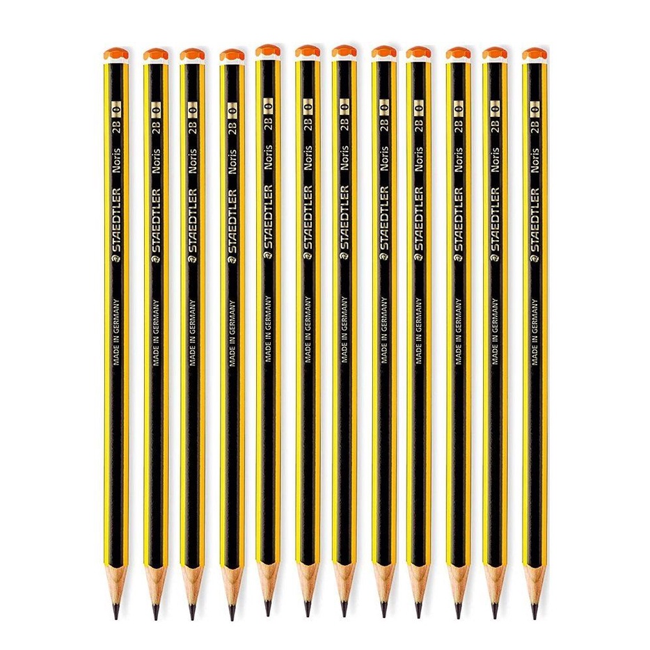 Bút chì Staedtler 120-HB/2B I Bút chì Đức sọc vàng đen đầu đỏ - 1 cây