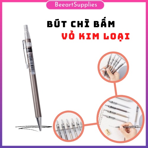 Bút Chì Bấm Vỏ Kim Loại đầu ngòi 0.5mm Chất Lượng Cao Phù hợp cho Thiết Kế