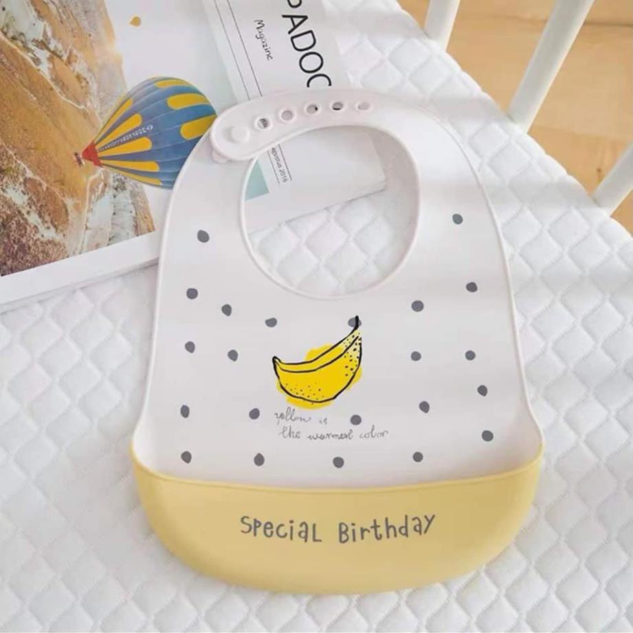 Yếm Ăn Dặm Có Máng- Silicon