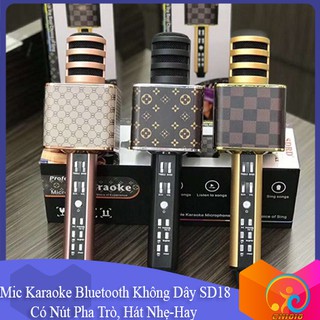 Mic Karaoke Bluetooth SD18 Kèm Loa Cao Cấp (3 Màu)