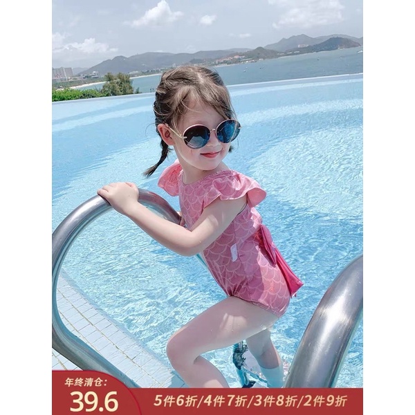 Đủ size  Bikini Hồng Nơ To Cho Bé Gái , Đồ Bơi Đồ bơi liền thân bé gái, tay cánh tiên xinh xắn