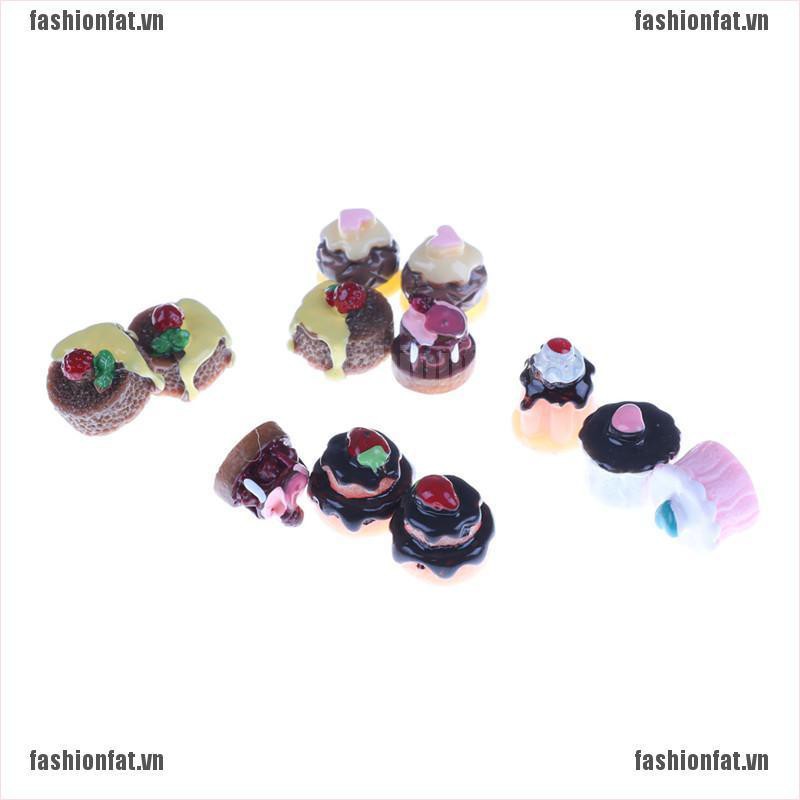 Set 5 mô hình bánh ngọt 3D bằng resin trang trí nhà búp bê