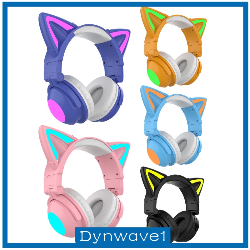 Tai Nghe Chụp Tai Bluetooth 5.0 Không Dây Chống Ồn Hình Tai Mèo Dễ Thương Cho Bé Gái Dynwave1