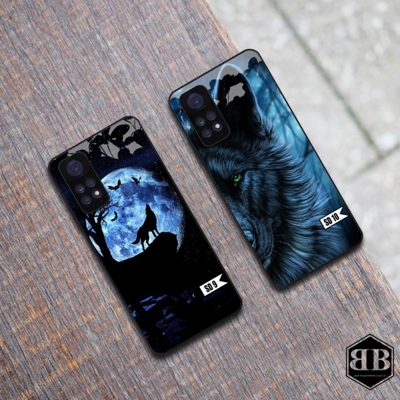 Ốp lưng kính cường lực Xiaomi Redmi Note 11 4G / Redmi Note 11S các mẫu sói đẹp ,ngầu