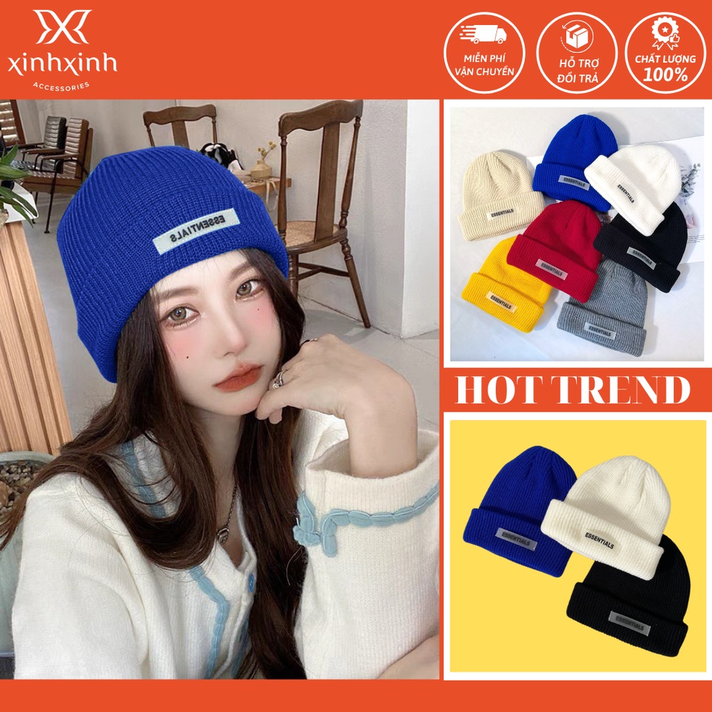 Mũ len Essentials nam nữ unisex thời trang cá tính nhiều màu , mũ len nhiều màu nam nữ Xinh Xinh Accessories